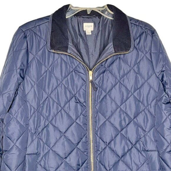 J. Crew Factory Diamond Quilted Jacket - Navy - XL - Picture 4 of 13